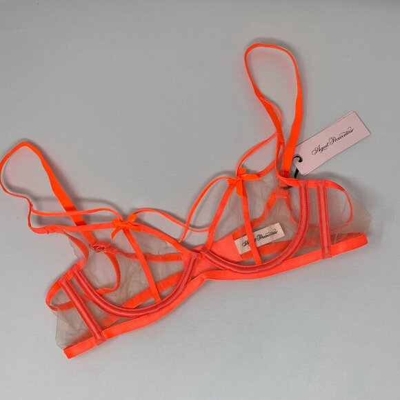 Agent Provocateur Zella Neon Orange Bra NWT - Picture 8 of 13